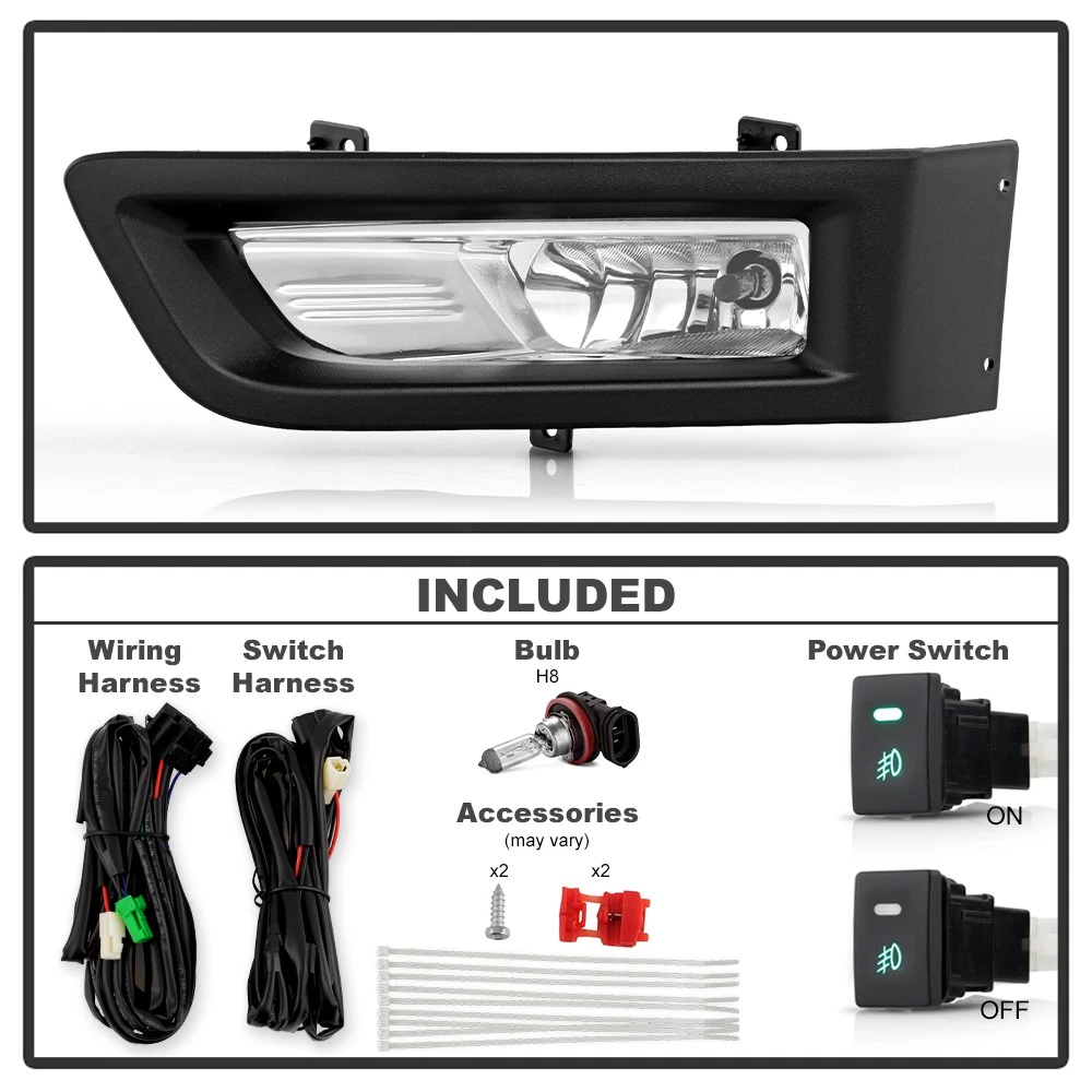 For 2025-2027 Nissan Frontier Halogen Bumper Fog Lights Driving Lamps w/ Switch - product detail image 3