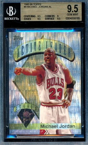 MICHAEL JORDAN 1995-96 TOPPS POWER BOOSTER BGS 9.5 GEM MINT PARALLEL CARD #4!