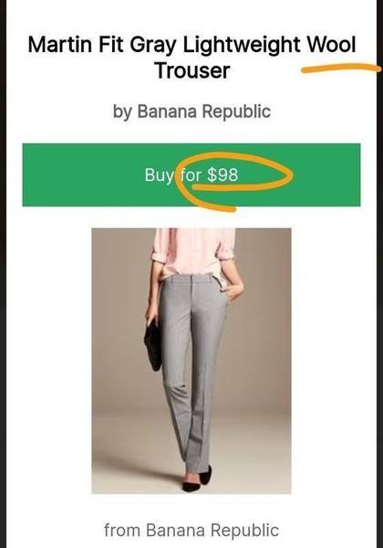 Women Banana Republic Trousers Grey 40 / L / 48