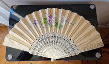 ANCIEN EVENTAIL MOTIF VOLUBILIS PEINTS FIN XIXème