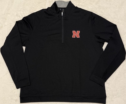 Adidas Men’s XL Nebraska Cornhuskers 1/4 Zip Pullover Jacket Black