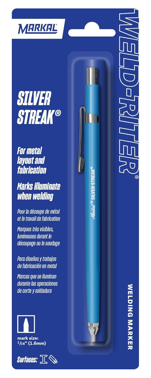 Markal 96101 Silver Streak Welders Pencil, Silver