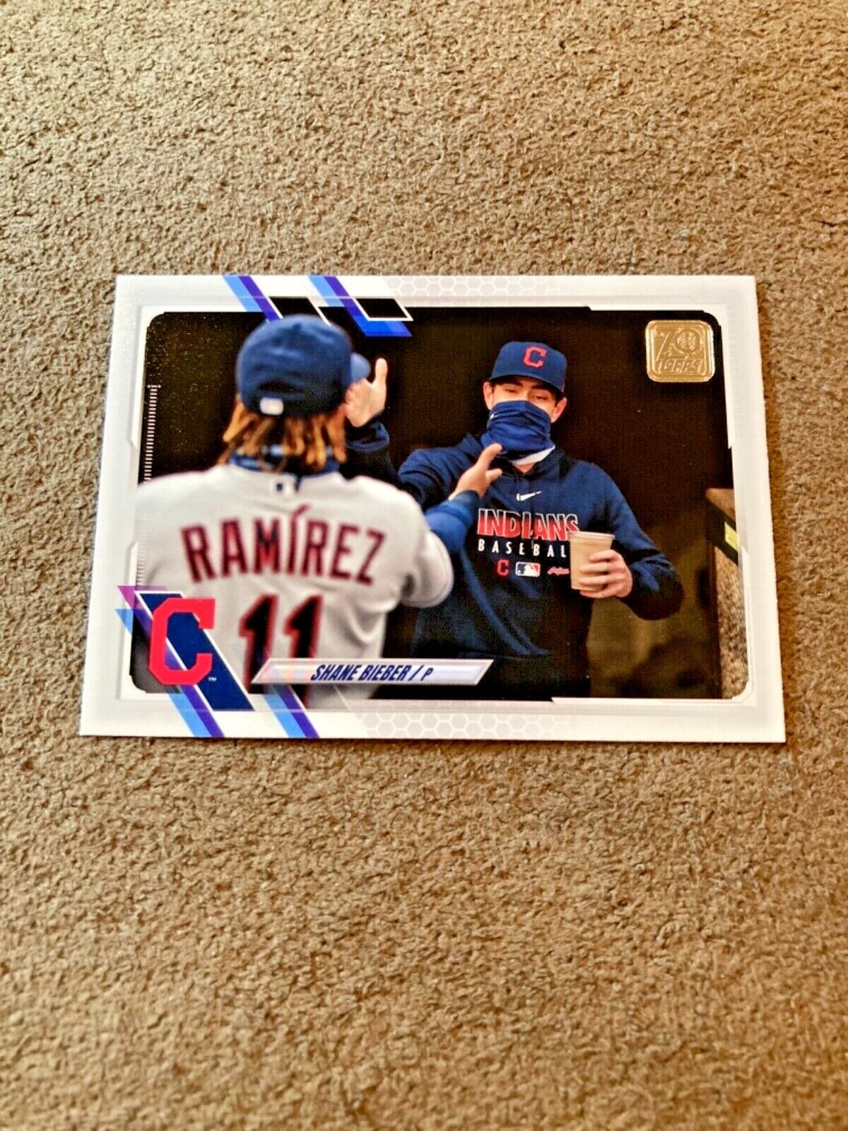 Shane Bieber 2021 Topps Series 2 Photo Variation SP #523