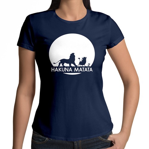 Hakuna Matata Funny Juniors Women Tee Graphics T-Shirt Custom Gift Lion King - Picture 25 of 36