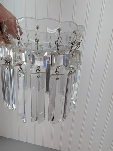 Vintage Fostoria Crystal Clear Light Candlestick Holder For Chandeliers w/ Cup - Picture 6 of 11