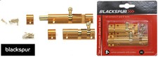 2 x Aluminium Barrel Bolt Sliding Lock Latch Set Brass Plated 2” & 3” inc Screws