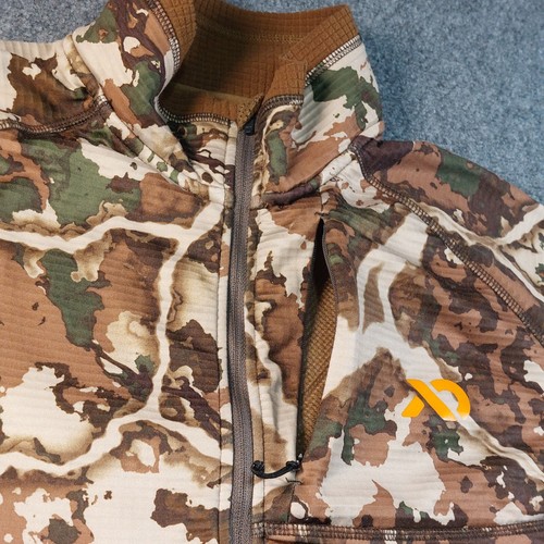 First Lite Klamath 1/4 Zip Mens Large Brown Camo Pullover Grid Fleece Hunting - Picture 5 of 14