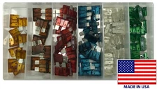 100 Piece ATO / ATC Blade Type Fuse Automotive Assortment Kit - USA Made