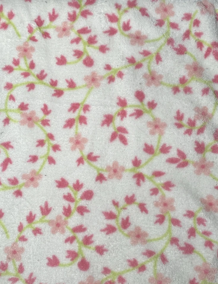 Northpoint 花卉婴儿毯粉色花朵双面纯色白色 Frecce Lovey — 第 2/3 张图片