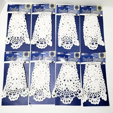 NEW Lot Of 8 Vintage Creative Elements 8” Medallion White Doilies 100% Cotton
