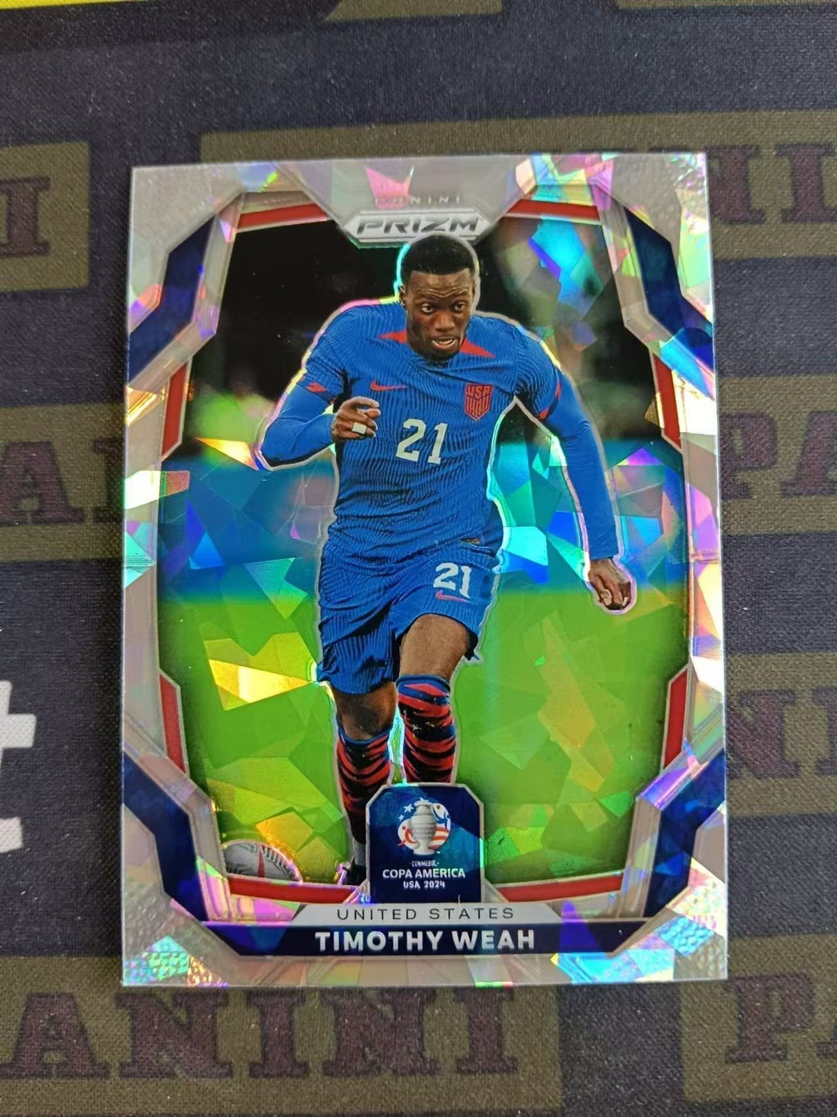 2024 Panini Prizm Copa America Timothy Weah Cracked Ice USA USMNT Juventus 2nd