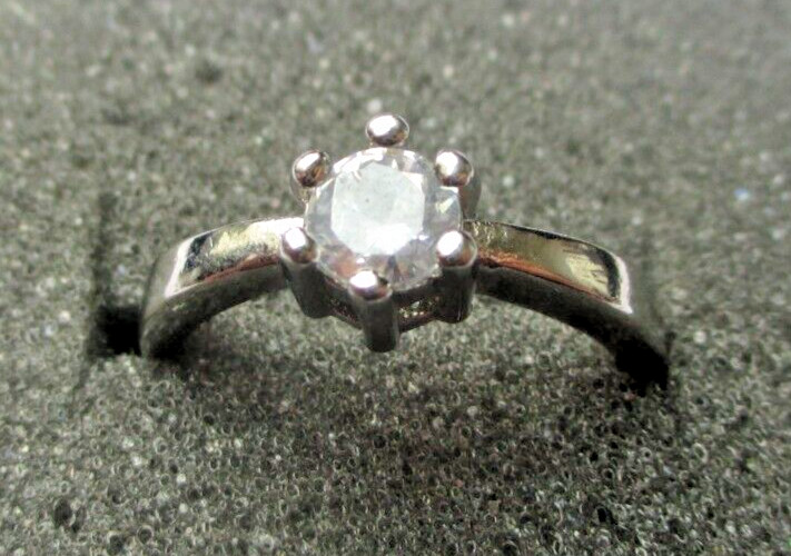 Classic Solid Silver Ring Size 52 Punch 925 Solit… - image 1