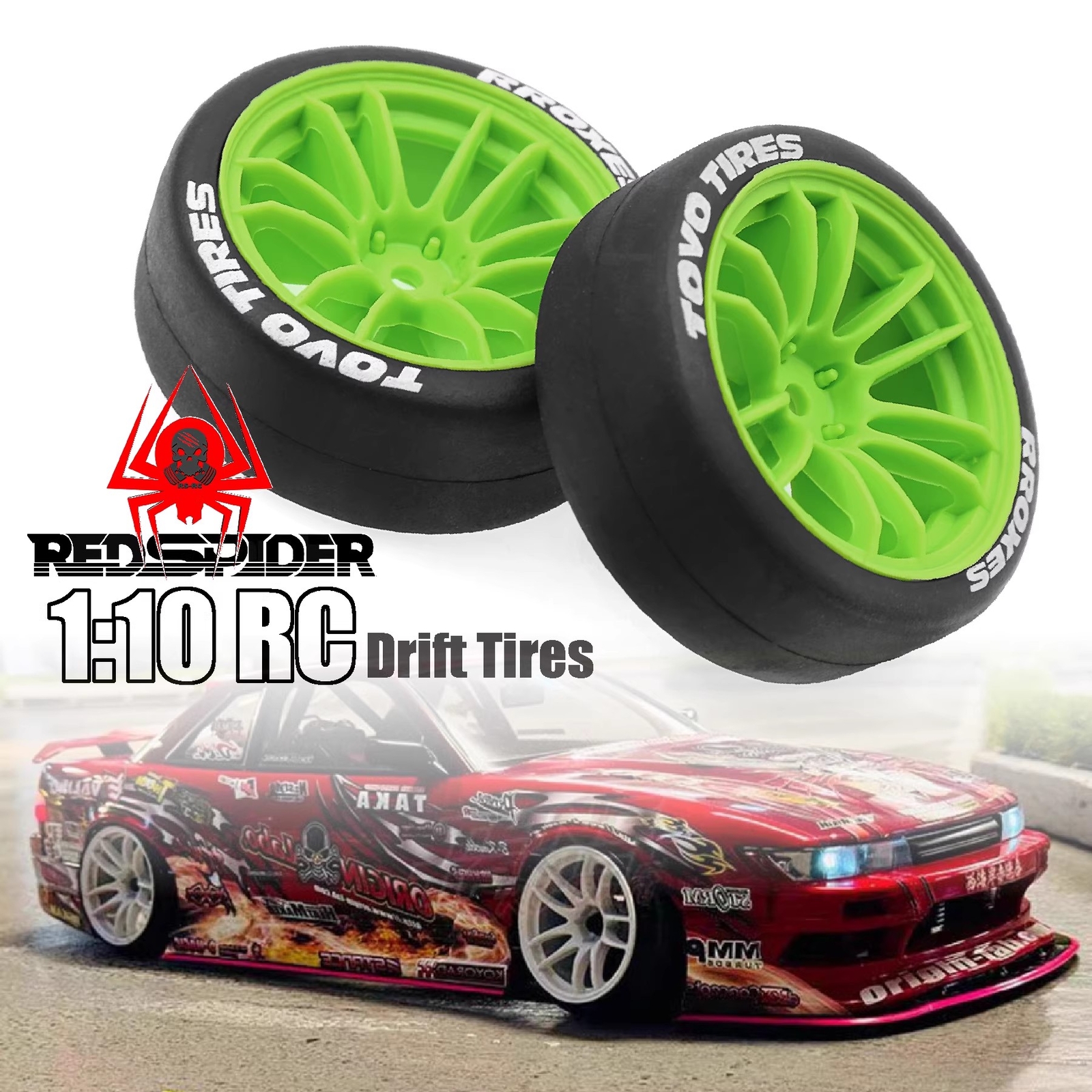 1/10 Rc Car 4PCS Wheels Tires Set For Hpi Rs4 Tamiya tt01e tt02 MST Sakura W21