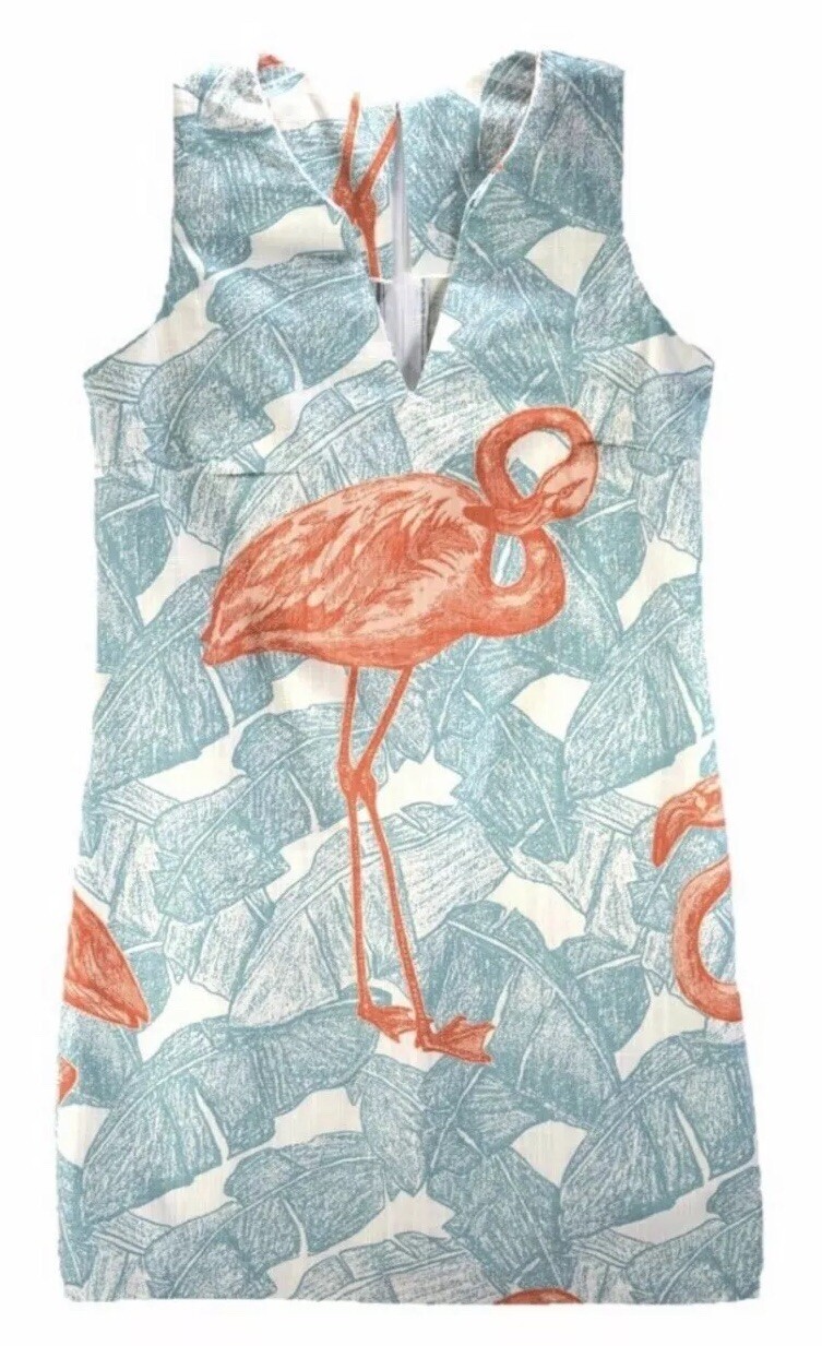 167. New Love, Lilly Jules Verne Flamingo V Neck Shift Dress 4 $175