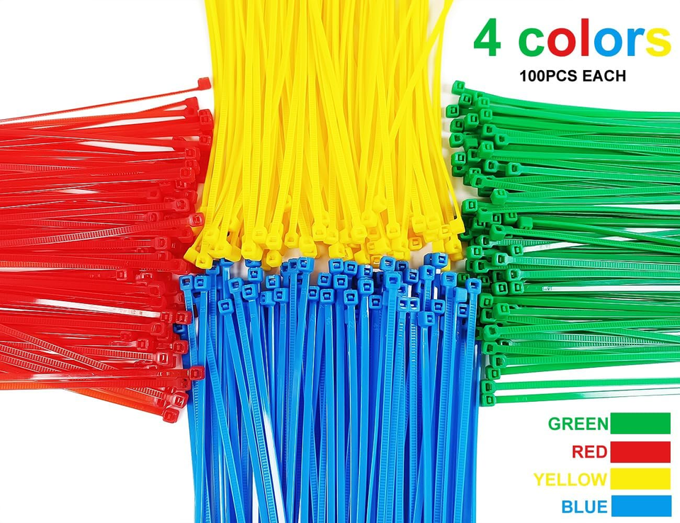 400Pcs Colored Zip Ties 6 Inch Small Zip Ties Cable Ties Zipties Mini