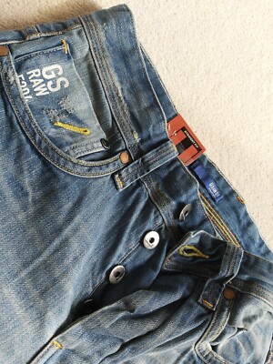 G-STAR GS RAW 5204 Straight Fit Jeans Blue Aged Memphis Denim W28 / L32, RRP Â£80 | eBay