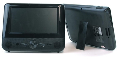 Impecca DVPDS720 7'' Dual Screen Portable DVD Player Black w/ USB Port SD Reader