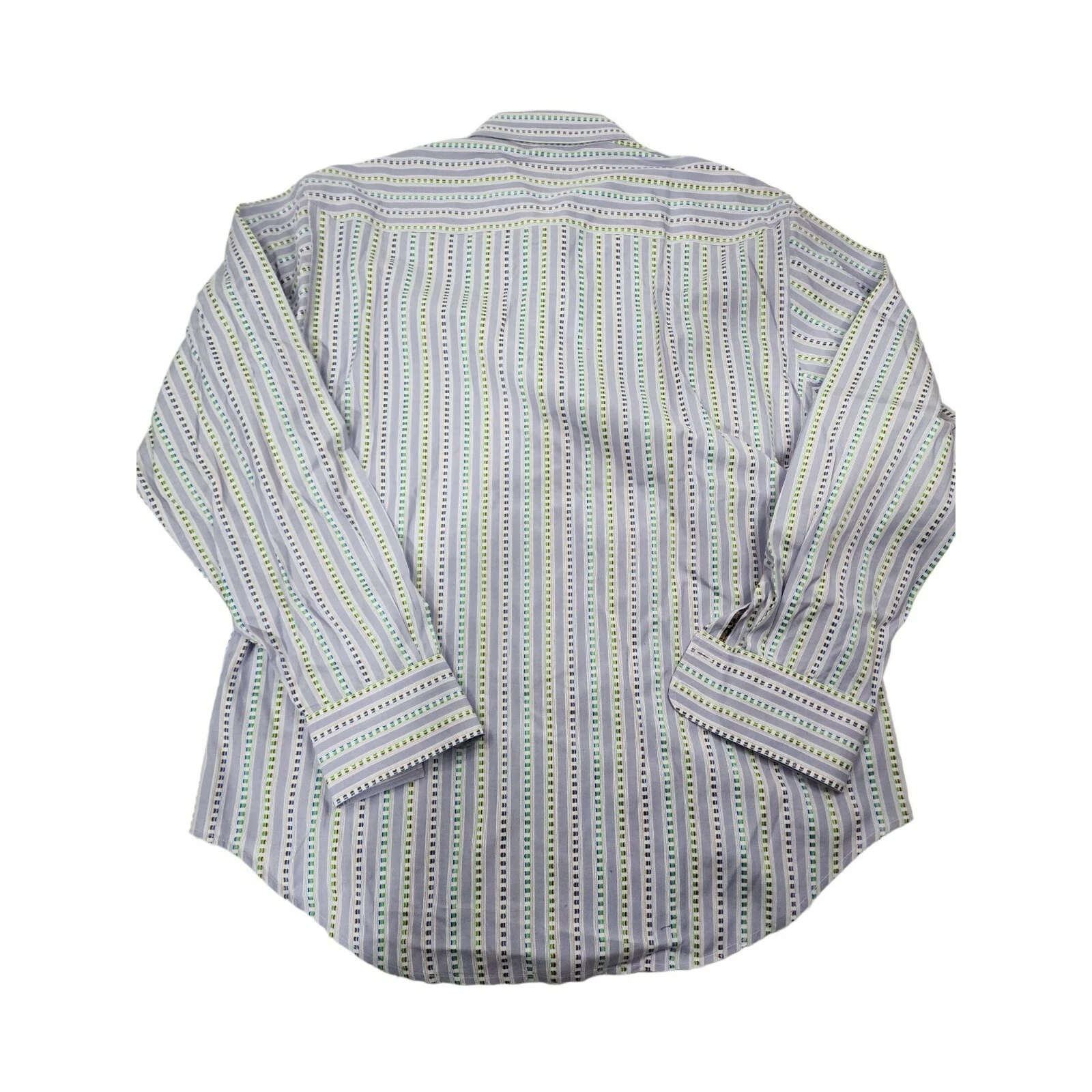 Robert Graham Mens L Large Tailored Fit Striped Button Front Dress Shirt - product detail image 5