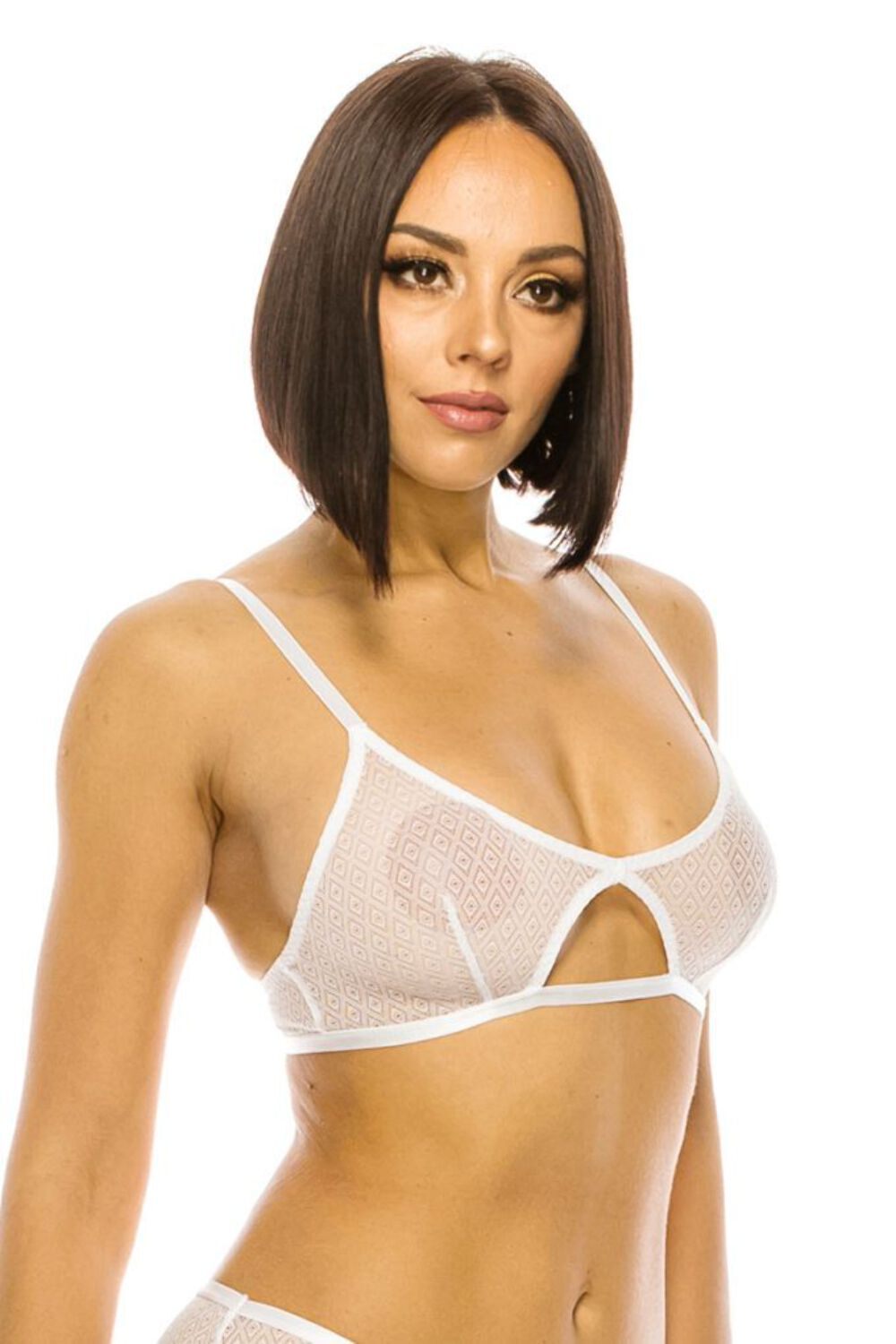 Lace Triangle Keyhole Front Adjustable Bralette - image 1