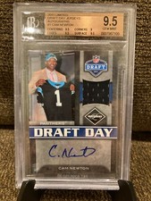 2011 Limited Cam Newton Draft Day Jersey Auto /10 Graded BGS 9.5 GEM MINT W/10 