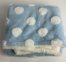 Babygear Baby Gear Blue And White Polka Dot Spots Circles Plush Sherpa Blanket