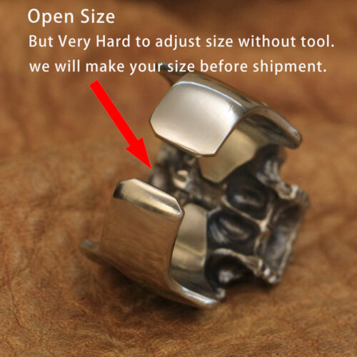 Cupronickel Head Open Twisted Skull Ring Mens Biker Punk Jewelry CP186A US 7-15 - Picture 3 of 29