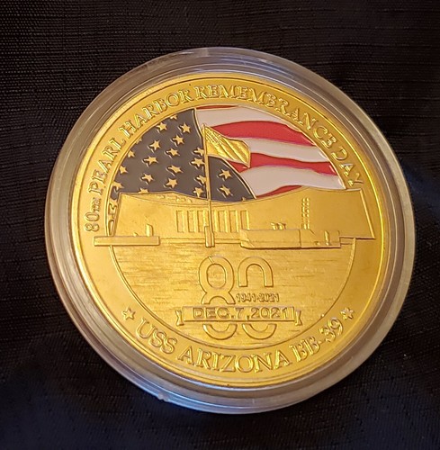Pearl Harbour Gold Coin Vintage World War II Japanese Americana Military Navy US - Picture 4 of 16