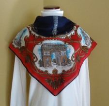 NWOT Patricia Paris Souvenir de Paris Landmarks Square Made in Italy Scarf