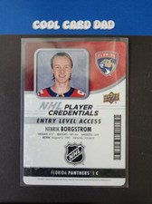 2018-19 UD MVP Rookie NHL Player Credentials #NHL-HB Henrik Borgstrom