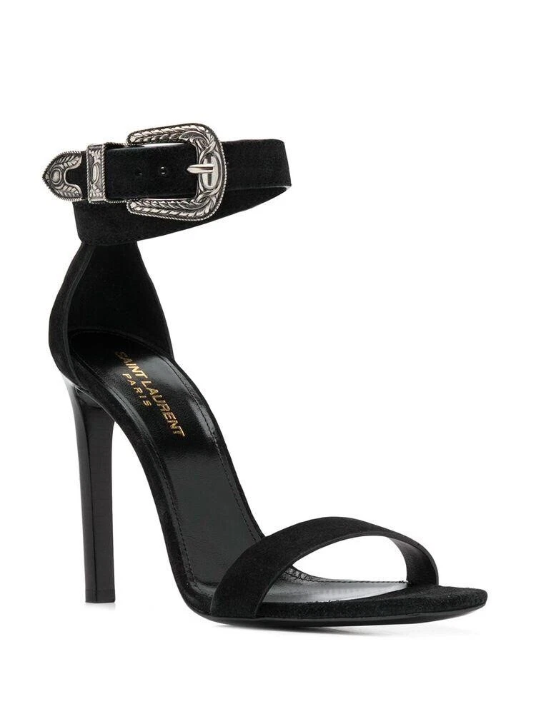 SAINT LAURENT (YSL) Sandali nuovi con scatola Saint Laurent Mica Western fibbia neri 105 mm 36 5 EU 6 5US $1095 00