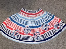 EUC The Childrens Place Girl's Size 8 Lined Skirt White Corral Blue
