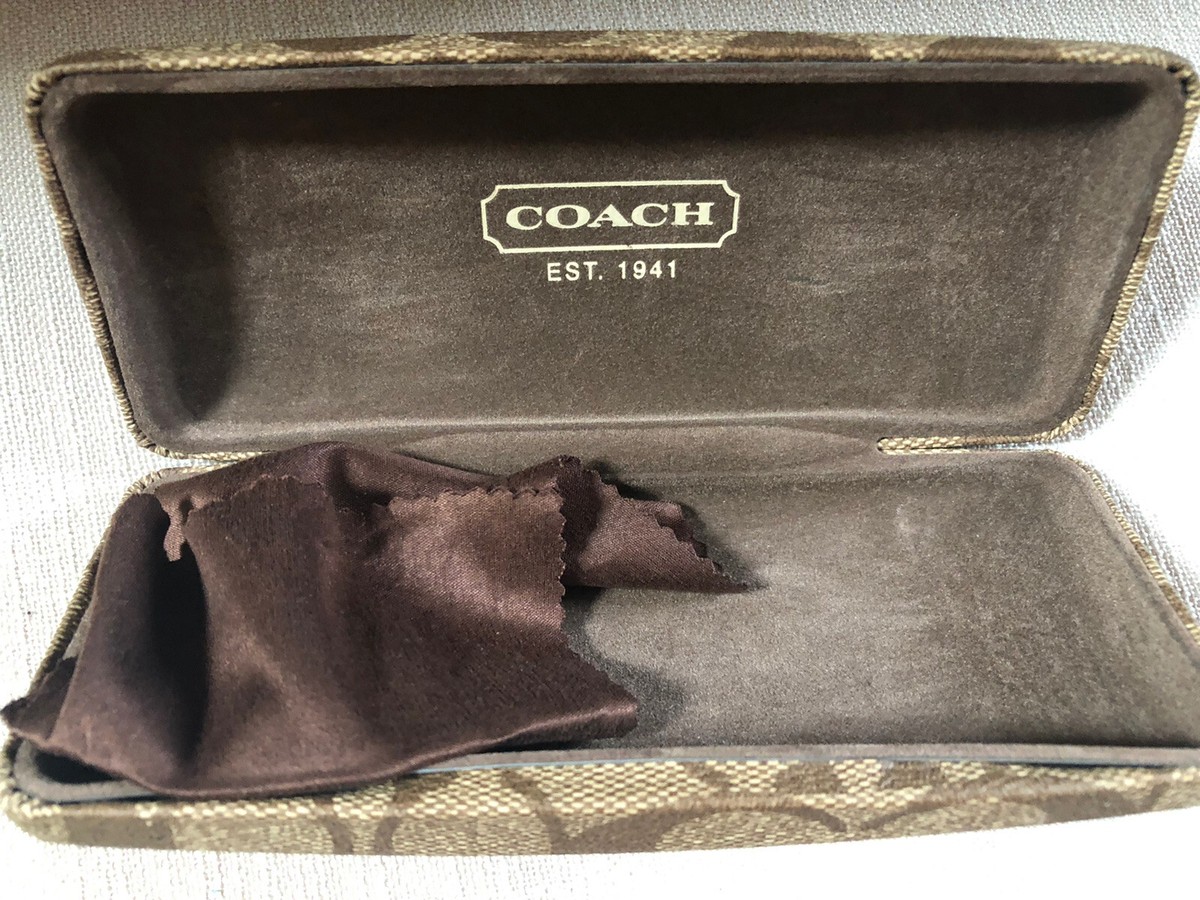 Coach Signature Monogram Tan Brown Hard Clamshell Eye  display picture 3