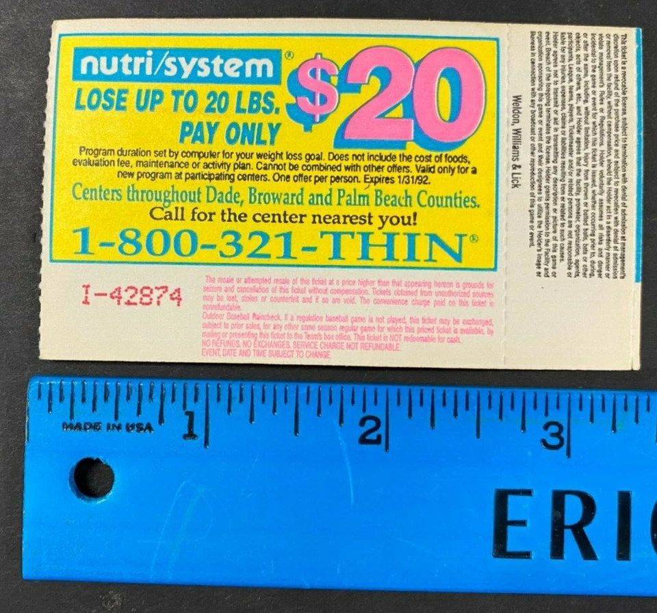 1992 JAN 21ST *SKID ROW* VTG CONCERT TICKET SUNRISE MUSICAL THEATRE 9221 Foto 2 de 2