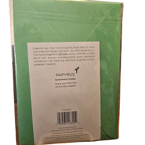 Papyrus Easter Greeting Card New In Package Bunny In Tulips 3D - Picture 2 of 2