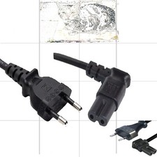 Rechts Links Euro Strom Kabel Eurokabel gewinkelt Stromkabel Kleingeräte Drucker