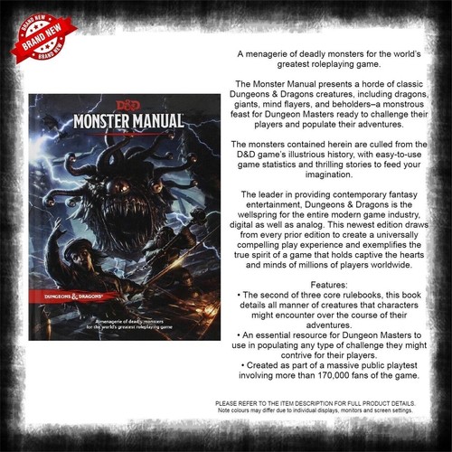 Dungeons & Dragons D&D MONSTER MANUAL D&D Role Playing Game Brand New - Picture 4 of 6