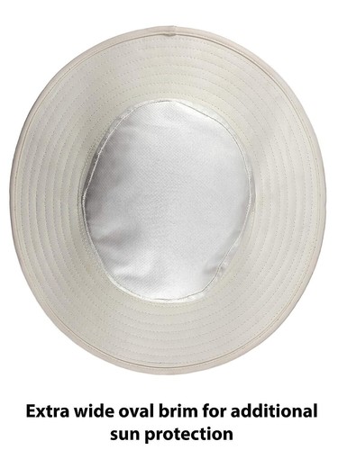 Cricket Sun Hat with Mesh Extra Wide Brim (X-Large) White Cap || - Picture 3 of 5