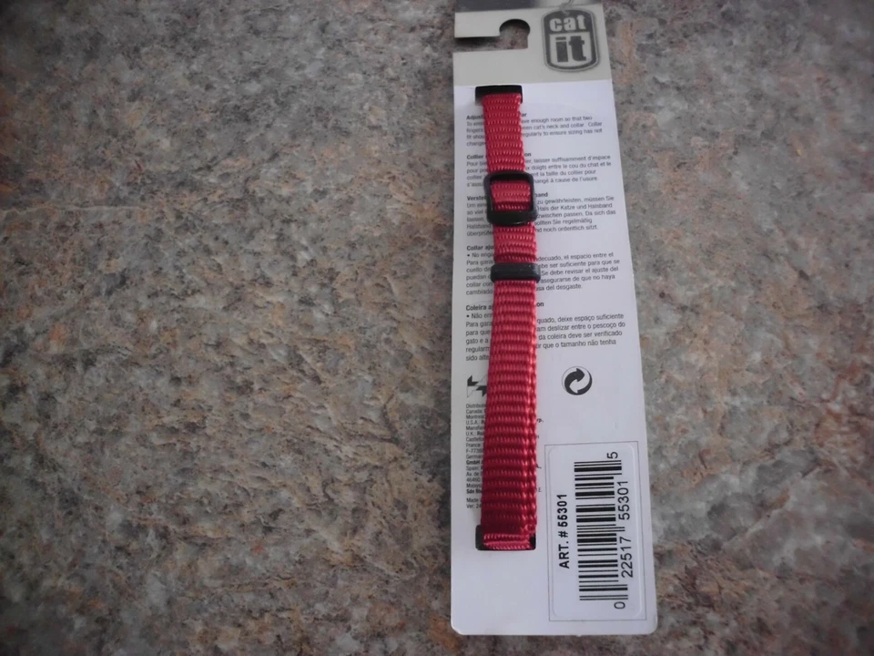 cat it CAT COLLAR, adjustable (8" - 13"), RED, new - Image 2 of 2