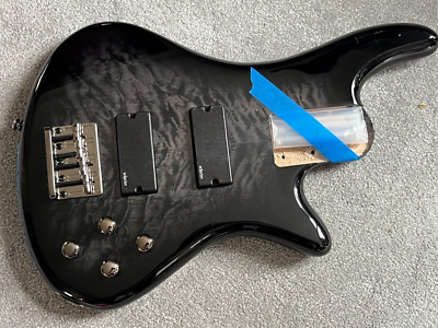 Schecter Stiletto Extreme 4 Bass Guitar See-Thru Black loaded body
