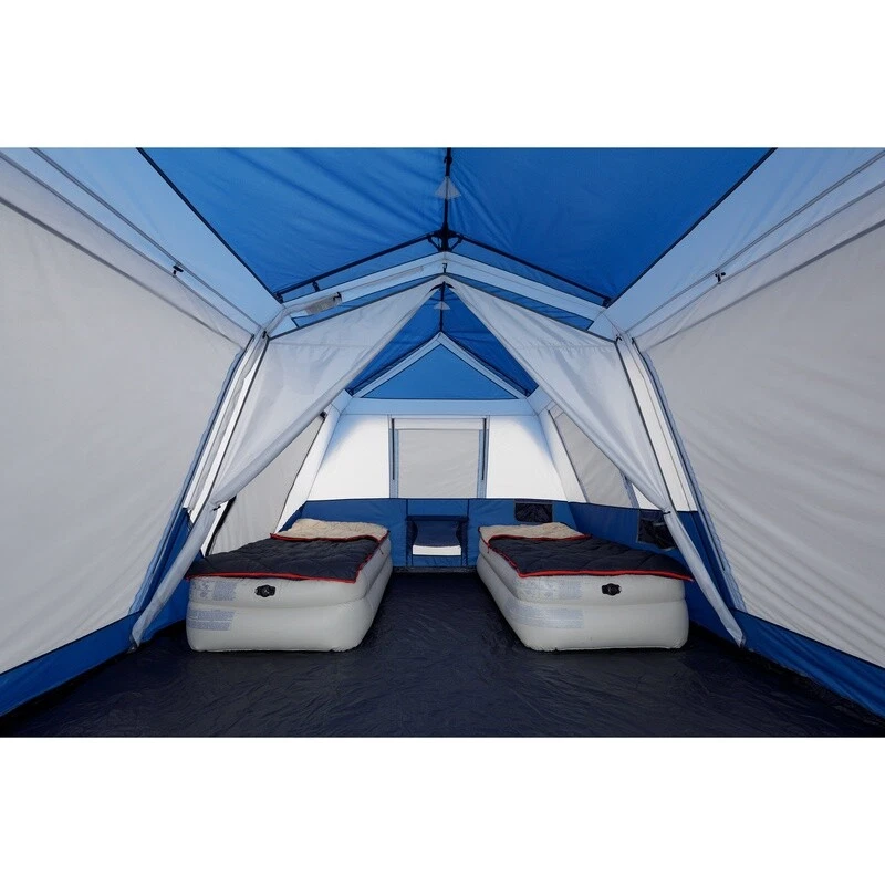 Tienda de campaña instantánea para cabina para 10 personas postes con iluminación LED fácil configuración familia camping al aire libre Foto 3 de 4