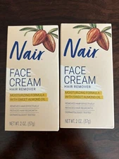Nair Hair Remover Moisturizing Face Cream, with Sweet Almond Oil, (Lot Of 2)