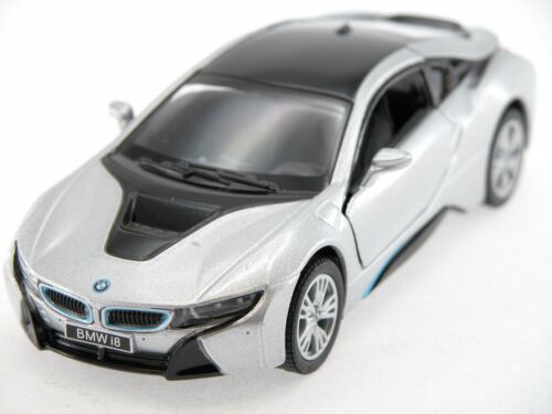 Kinsmart BMW I8 (Silver) Plug-in Hybrid Sports car 1:36 Collectable - Picture 1 of 4