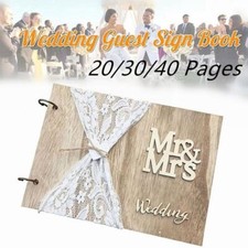 10/20/30/40 Pages Wedding Guest Books Wooden Wedding Signature Guest Books