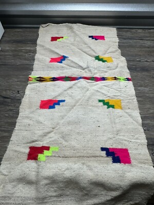 Moroccan Rug Vintage Rug Turkish Antique 16x35 Small Runner Mat  Handmade