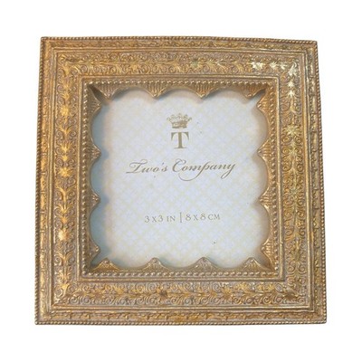 Twos Company Gold Resin Picture Frame Ornate Frame Vintage 3 x 3  VTG Classic