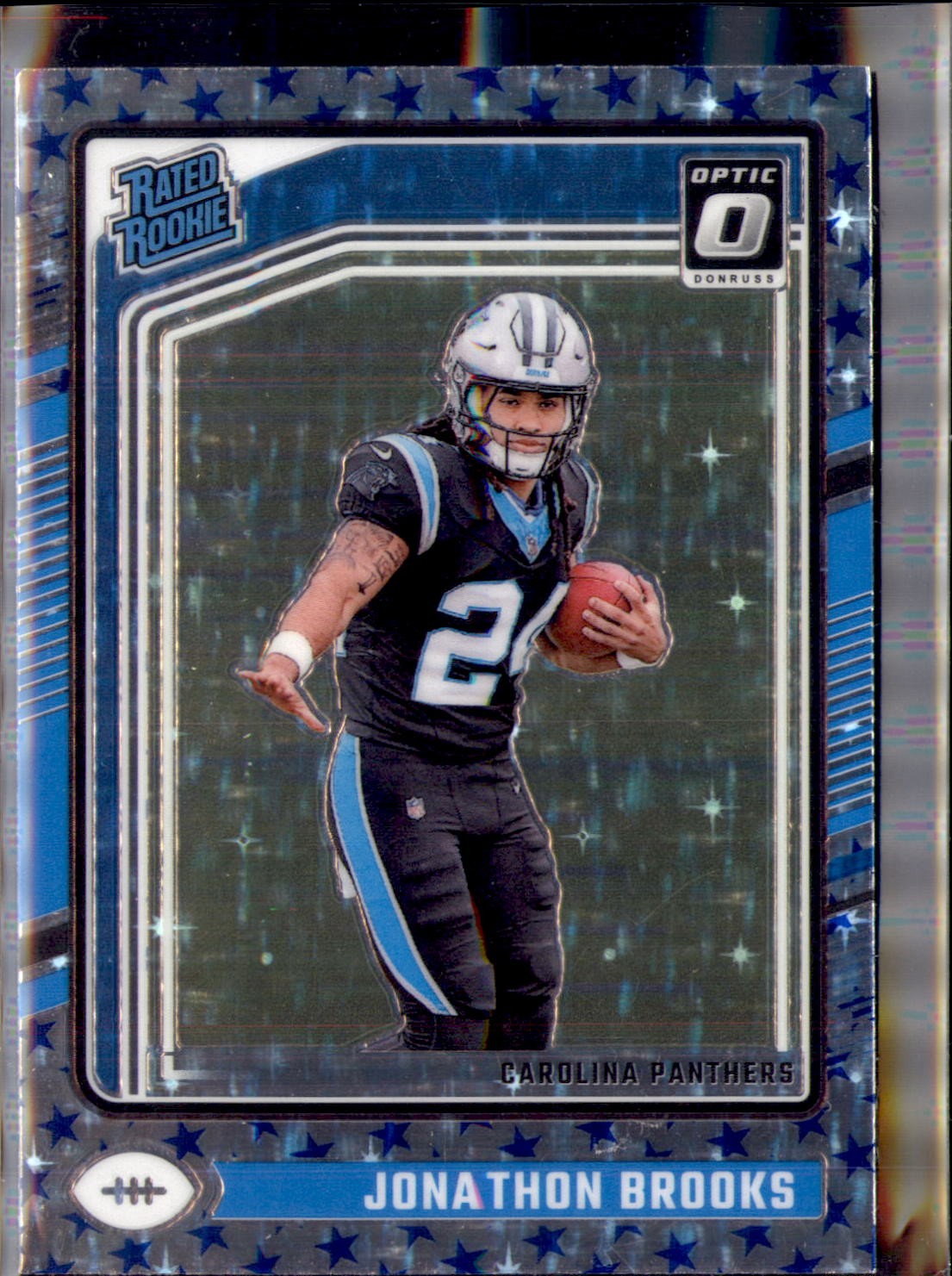 2024 Donruss Optic Prism Jonathon Brooks Panthers #258 Rated Rookie Stars