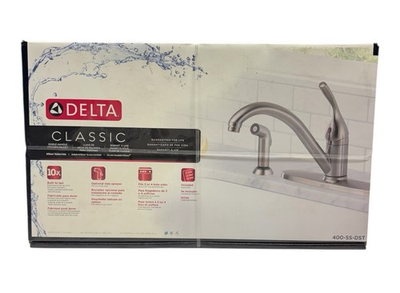 #ad Delta Classic Single Handle Kitchen Faucet 400 SS DST Brilliance Stainless NEW $84.99
