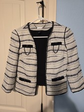 White Black Women's Blazer Jacket Size 0