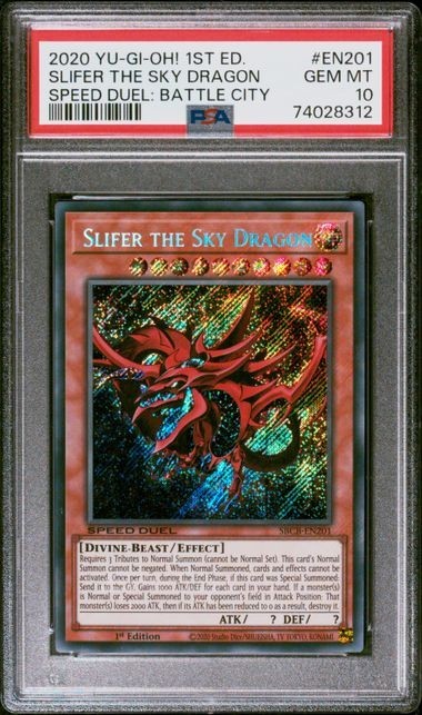 PSA 10 2020 Yu-Gi-Oh! Slifer the Sky Dragon EN201 Speed Duel Secret Rare