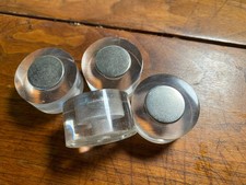 Lot Of 4 Vintage Salvage Mid Century Mcm Lucite Drawer Pull Knobs With Chrome